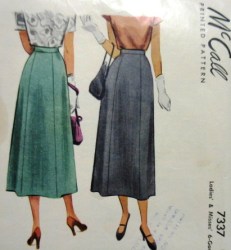 7337 McCalls  1948 LONGER 6 GORE SKIRT PATTERN 28'', 30'' WAIST choice